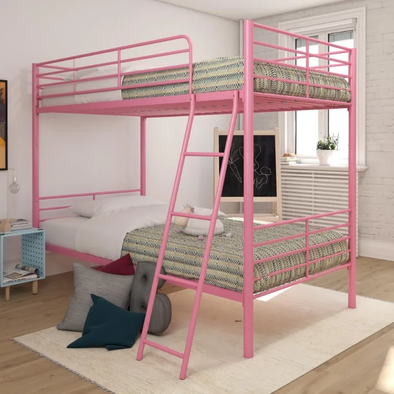 

Mainstays Convertible Twin over Twin Metal Bunk Bed, Pink Shop All Kids' Beds