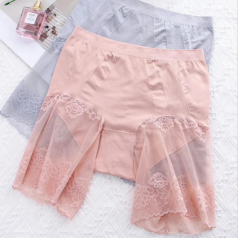 Safty Shorts Under Skirt Sexy Lace Anti Chafing High Waist Thigh Safety Shorts Ladies Pants Underwear Plus Large Size Women