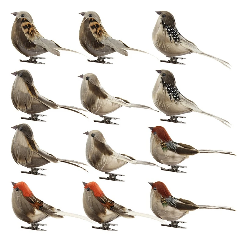 

12PC/Set Birds Artificial Feather Foam Doves Wedding Decor DIY Party Decorative Doves Outdoor Yard Ornaments