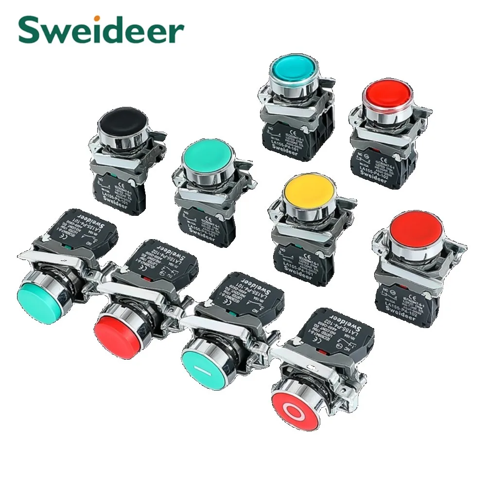 Кнопочный переключатель мгновенного автоматического сброса XB4 плоский с высокой