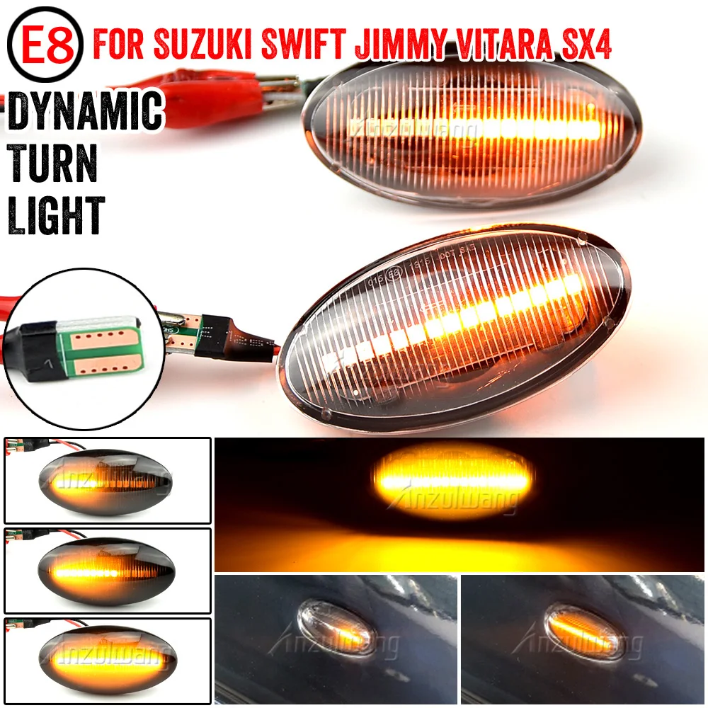 

Scroll Dynamic Repeater Side Marker Mirror Indicator Blinker Flowing LED Turn Signal Light For Suzuki Swift Jimmy Vitara SX4
