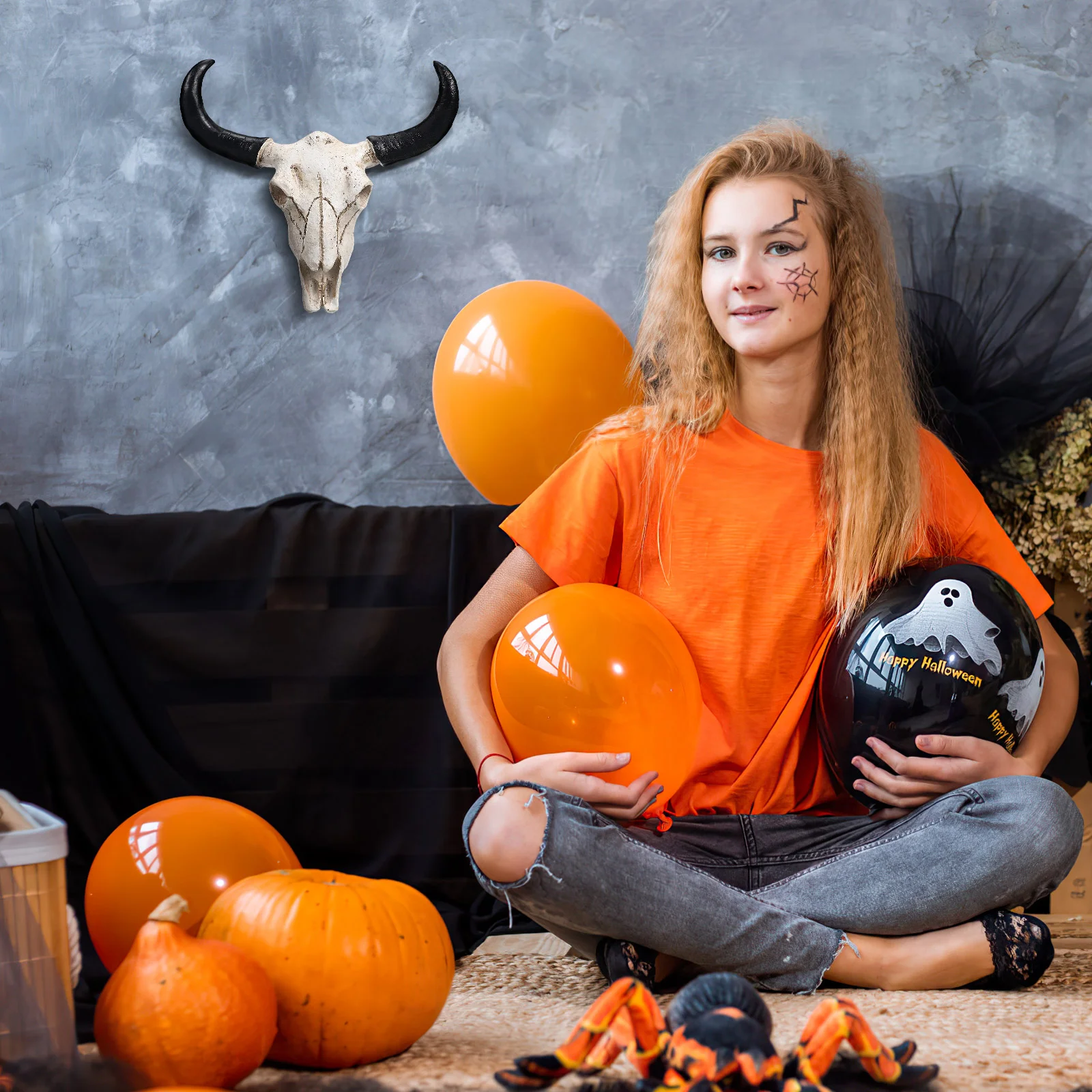 Рога Человек Хэллоуин Декор Животное Бык Череп Длинный Рог Рулевые Ремесла