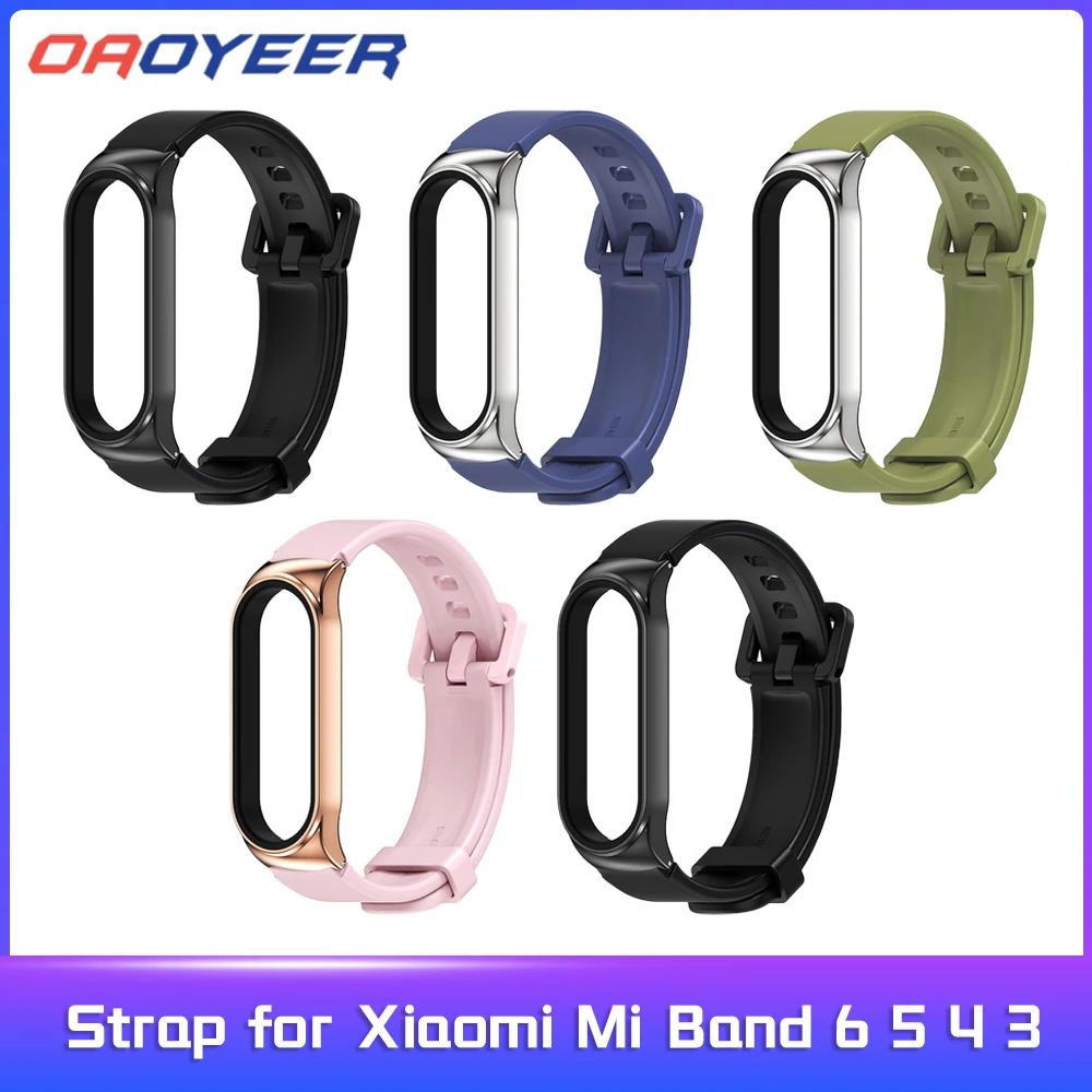 

Универсальный ремешок для Xiaomi Mi Band 6 5 4 3 Смарт-браслет MiBand 3 4 5 6 Силиконовый водонепроницаемый ремешок для смарт-часов CS аксессуары ремешок