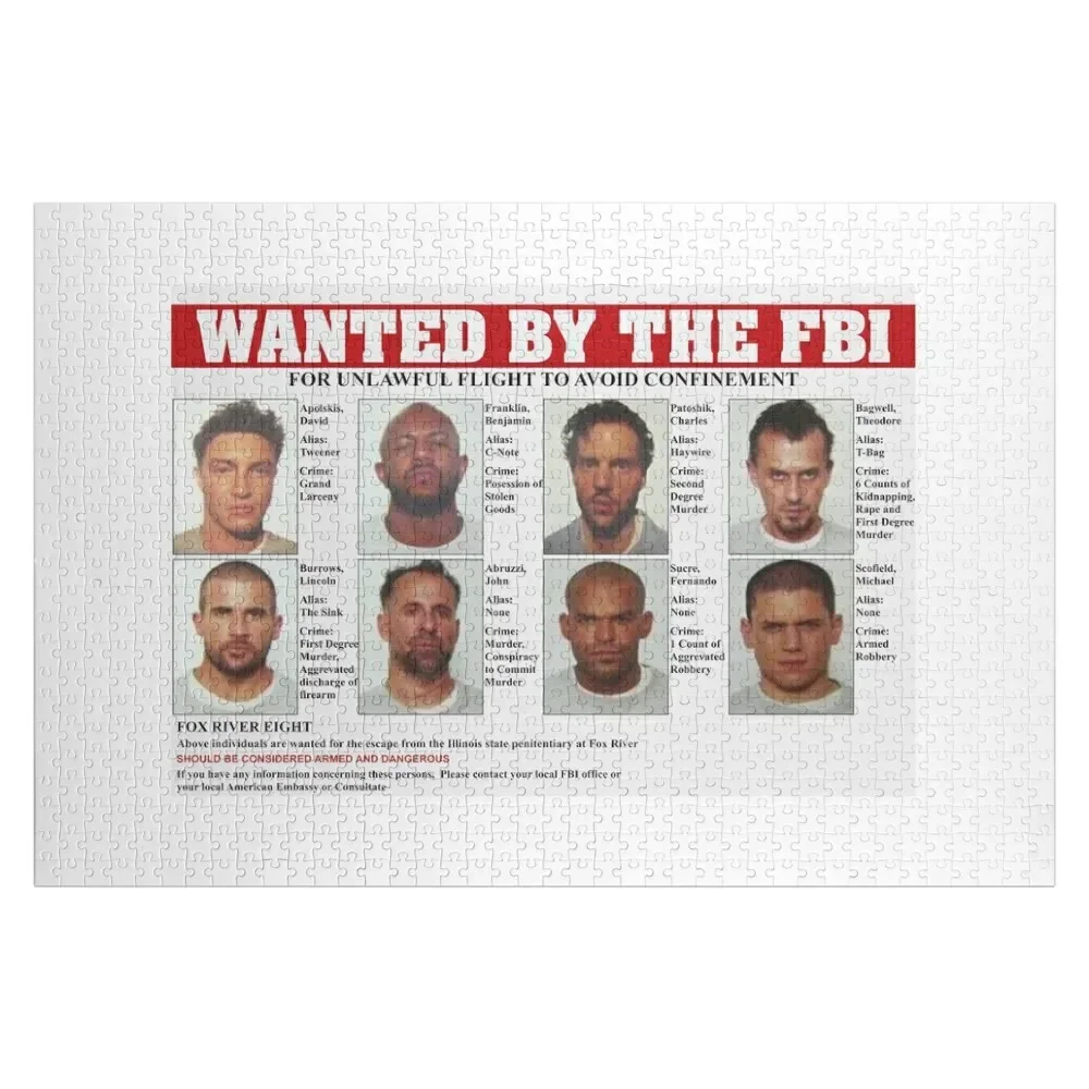 Головоломка-пазл для детей ищем постер ФБР побег из тюрьмы персонализированная