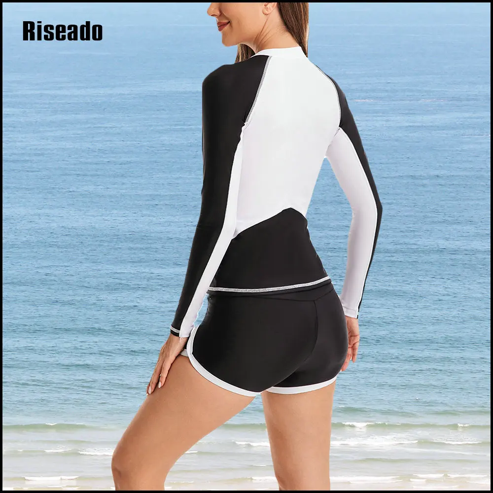 Спортивные купальники Rashguard женские с длинными рукавами состоящие из двух частей