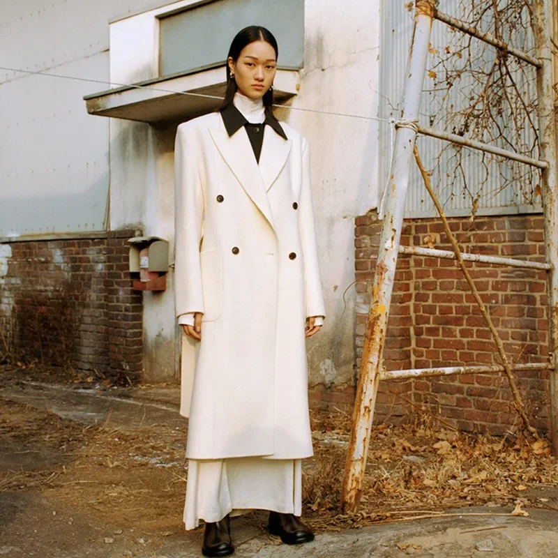 

Женское осенне-зимнее шерстяное кашемировое двустороннее шерстяное пальто средней длины