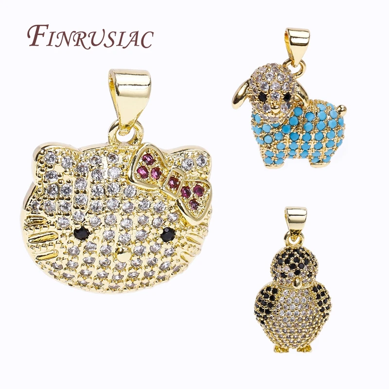 новогодние подвески для бижутерии Позолоченный латунный кулон в виде