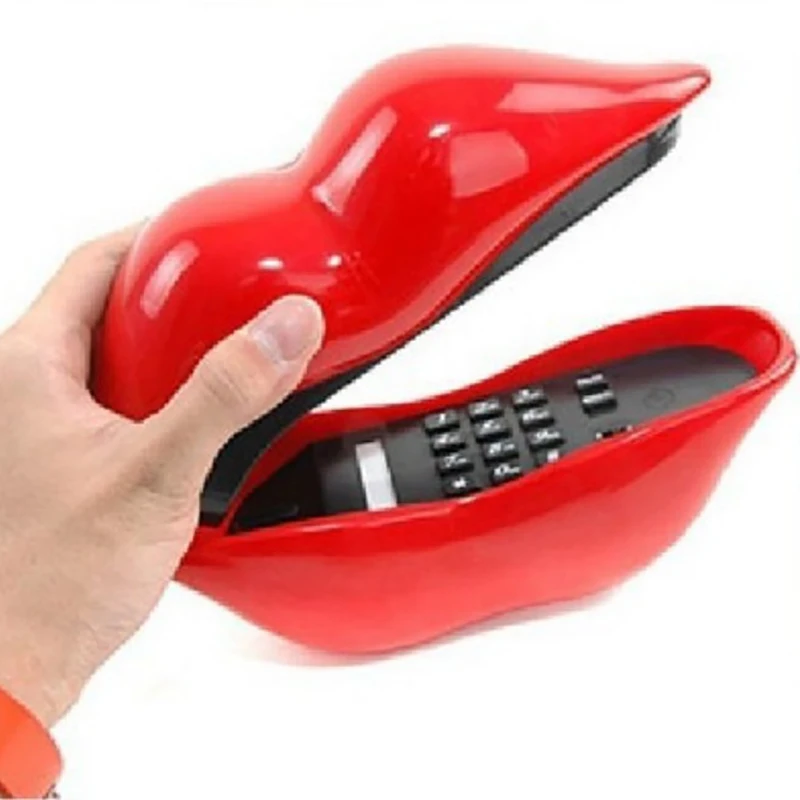 lips telephone novelty red pink rose red mouth lip shaped phone landline desk corded phone for home hotel office decoration free global shipping