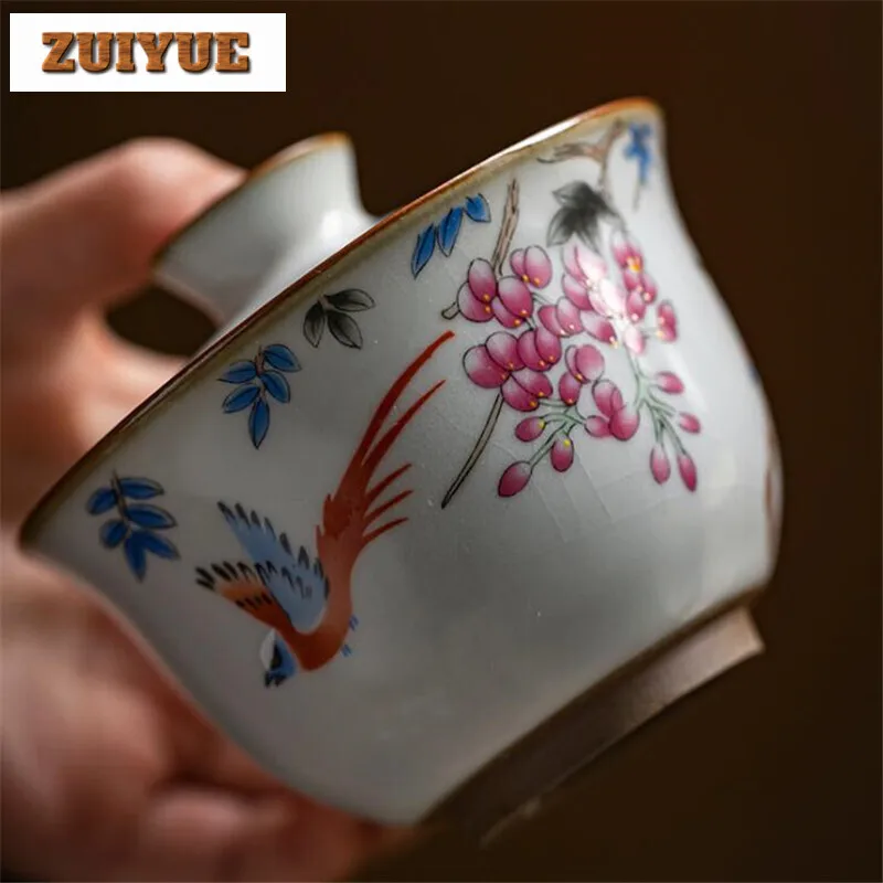 150 мл чайный сервиз Китайская керамика стекло Gaiwan ручная роспись керамический