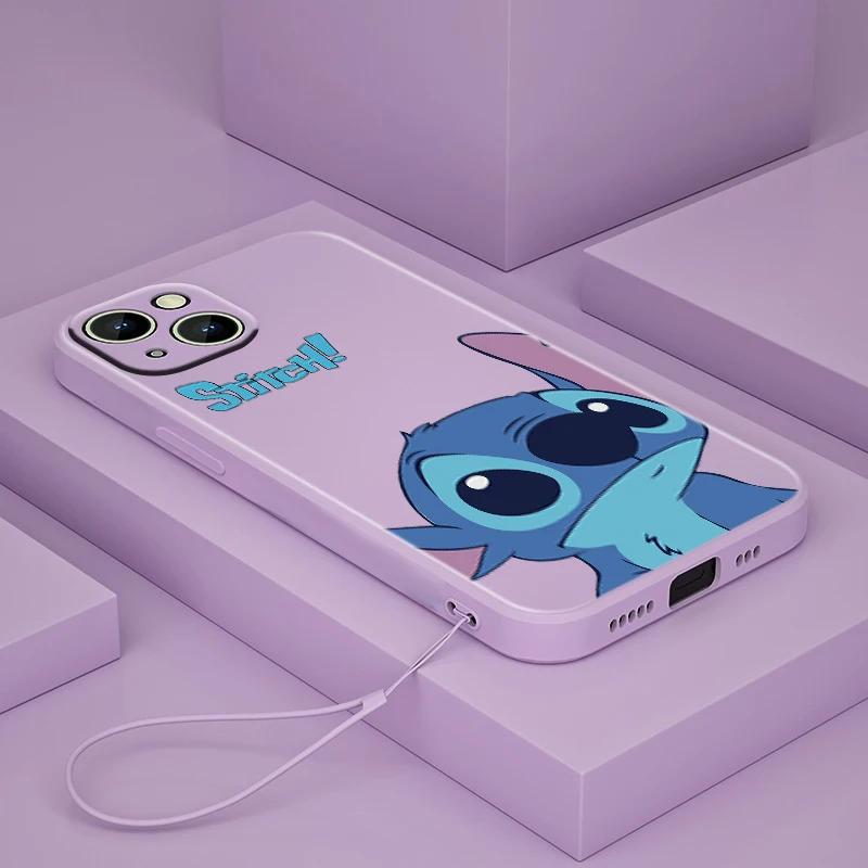 Stitch Disney Phone Case For iPhone 11 12 13 14 Pro Max 12 13 Mini X XR XS MAX SE2020 7 8 6 6s 14 Plus Luxury Transparent Cover
