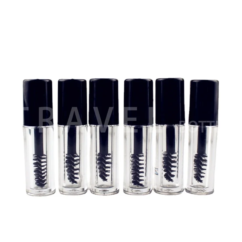

5pcs 0.8ml Empty Mini Mascara Tube Eyelash Vial Liquid Bottle Container Eyeliner Make Up Tube Cosmetic Container With Black Lid