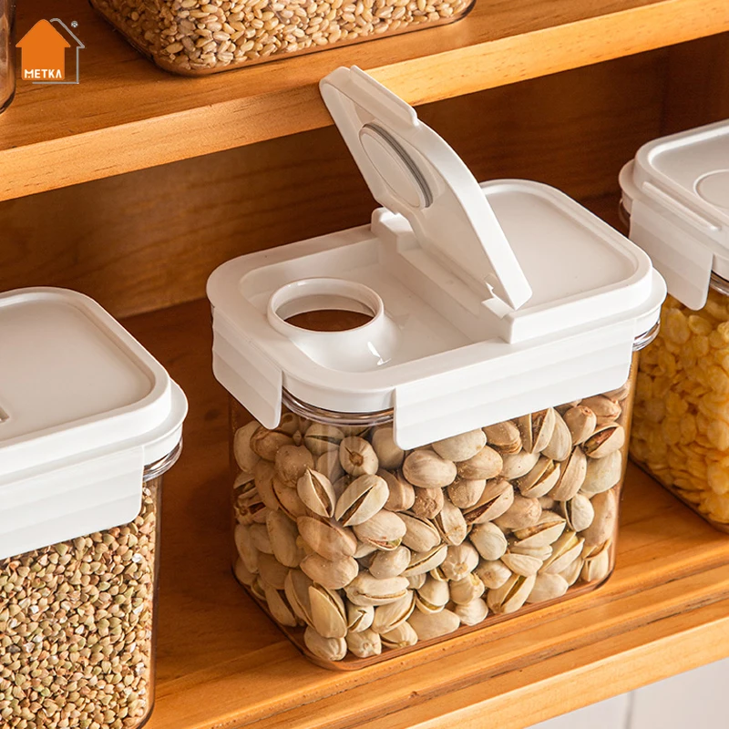 

Cereal Airtight Food Containers,Storage Tank with Lid for Kitchen Refrigerators Counter Organization Jar Nuts Coffee Containers