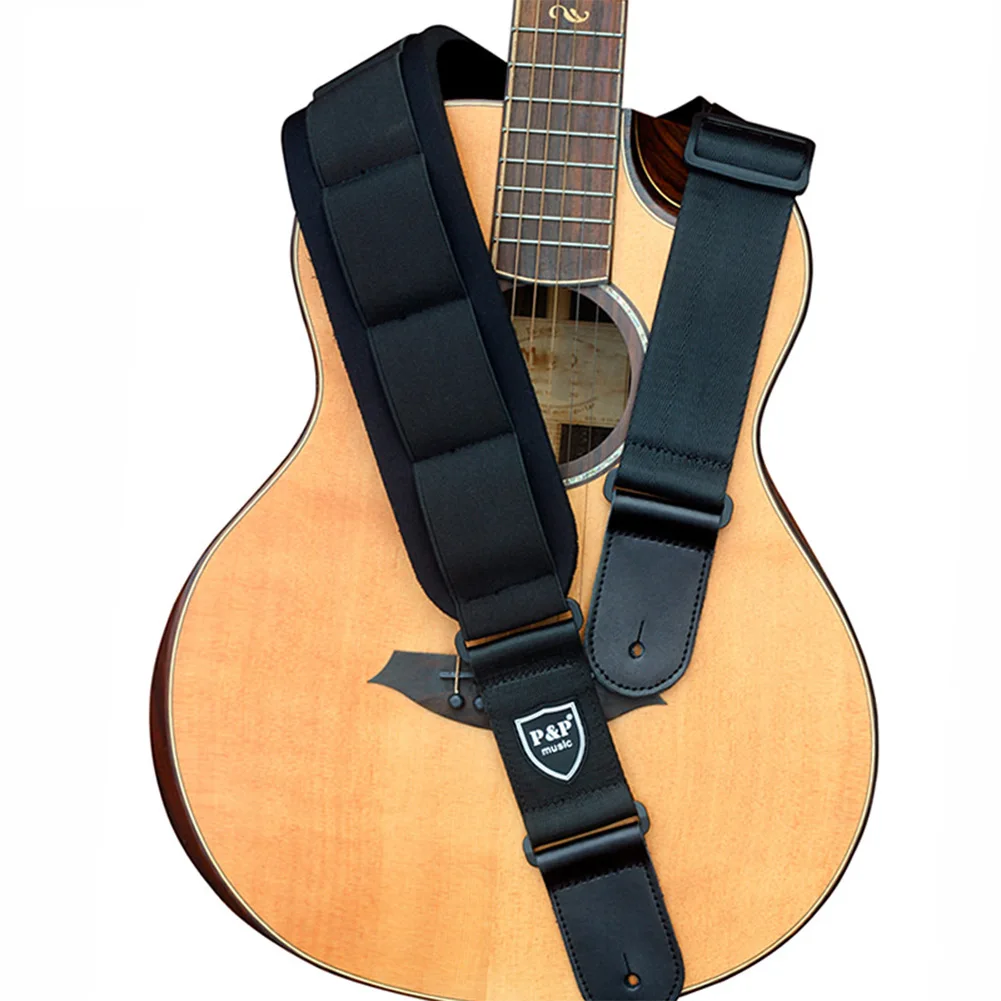 

Professional EVA Thickening Padded Guitar Strap Acoustic Electric Guitar Strap High-grade Leather For All Guitars 110CM-132CM