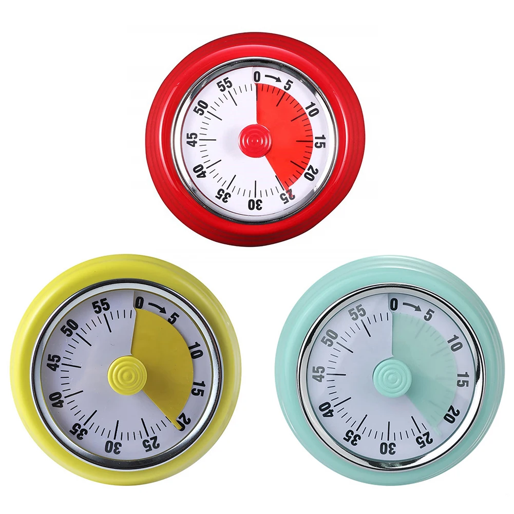 

Portable Multifunctional Stainless Steel Mechanical Reminder Timer Kitchen Countdown with Magnet for Cooking Classroom Teaching