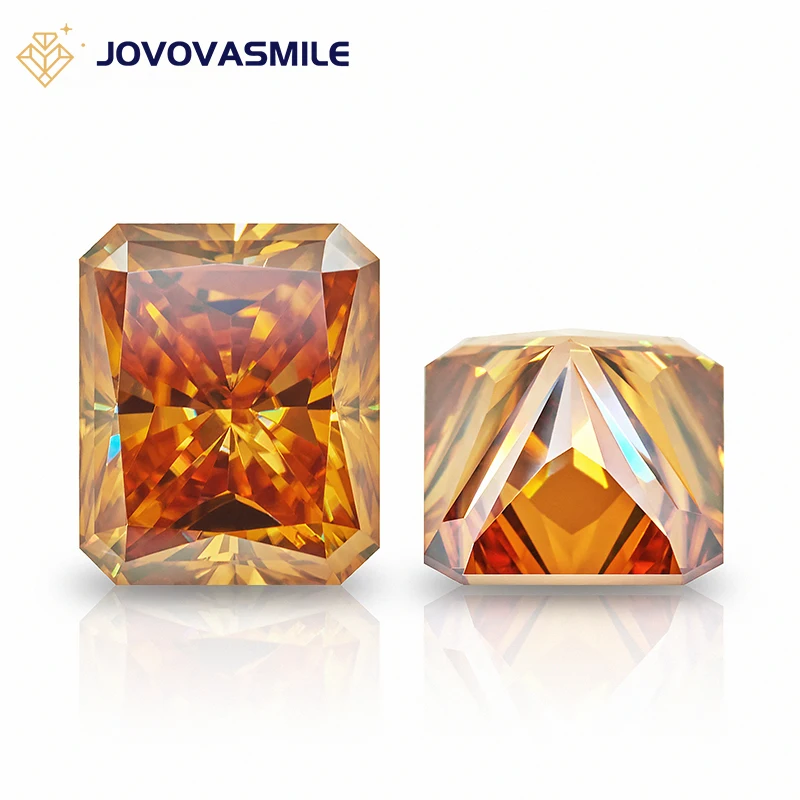 

JOVOVASMILE Loose Moissanite Champagne D Color VVS1 Radiant Cut 2*4mm to 10*12mm 0.2ct to 10ct Lab Diamond