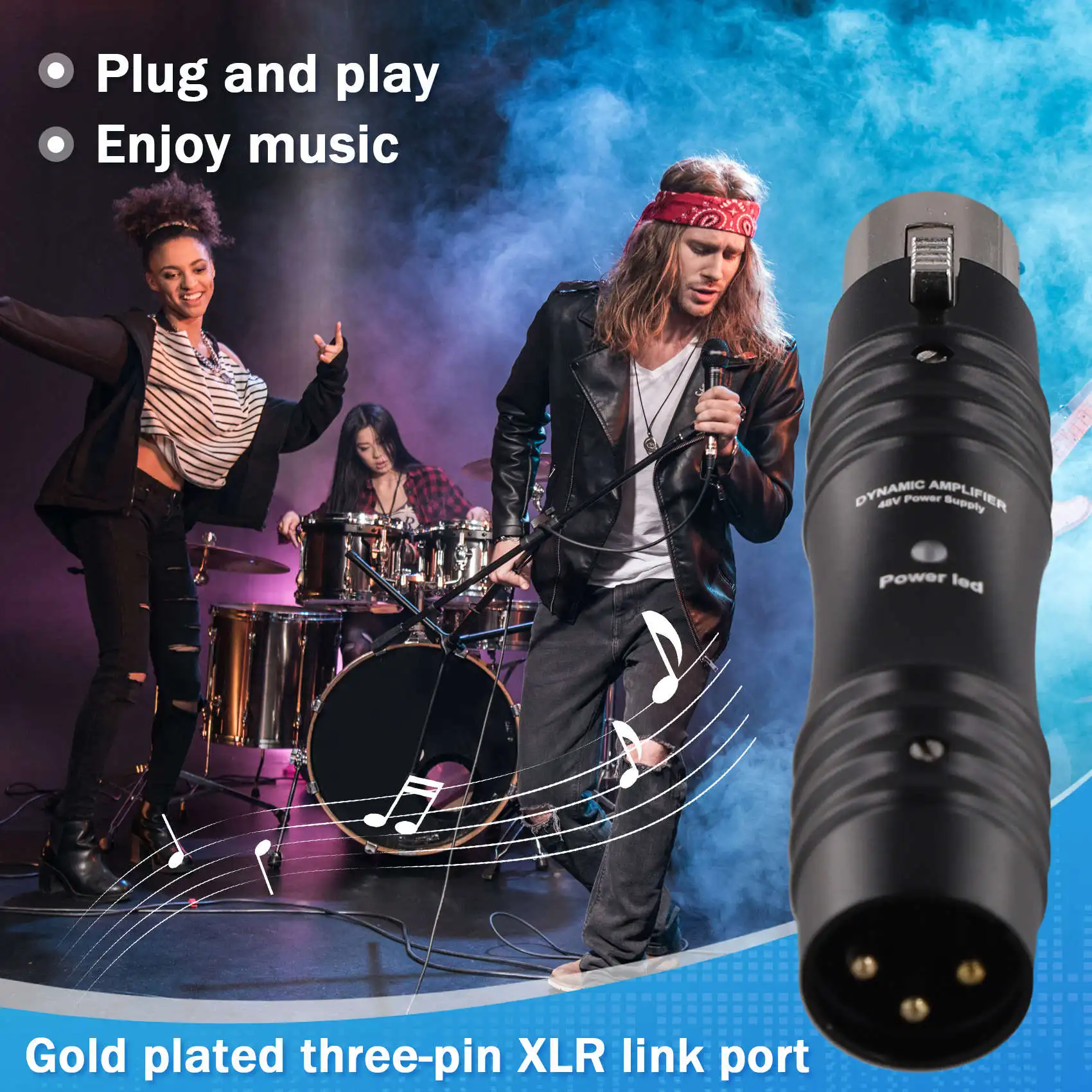 Мини 48 В динамический микрофонный предусилитель одноканальный активатор