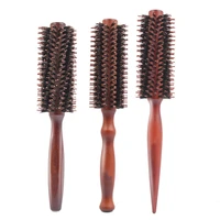 18 types straight twill hair comb natural boar bristle rolling brush round barrel blowing curling diy hairdressing styling tool