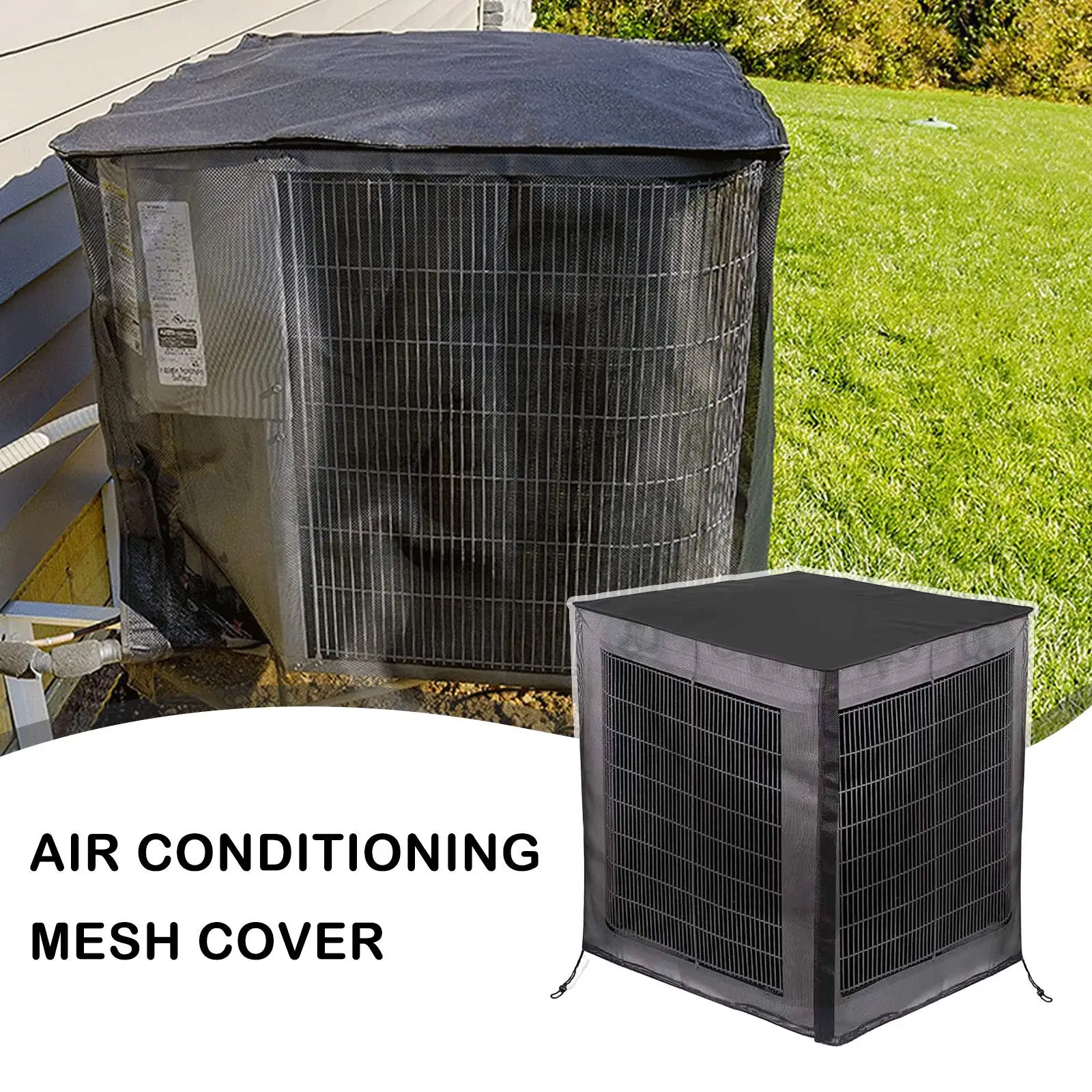 

Full Mesh Air Conditioner Cover W/ Detachable Waterproof Top All Season Mesh Air Conditioner Cover Outside Central AC Unit Cover