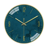 12 inch wall clock battery operated wall clock non ticking round clock for homeliving roombedroom modern style blue black