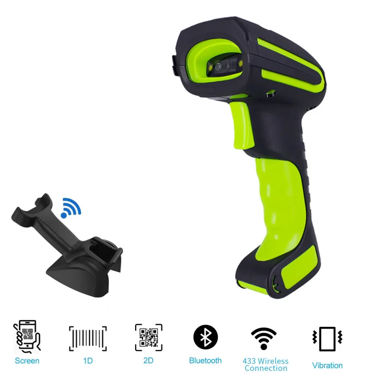 2D-сканер штрих-кода сверхмощный промышленный сканер с зарядной подставкой для