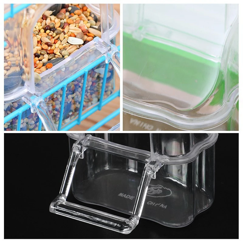 2 шт. кормушка для попугаев большая емкость миска воды прозрачная корто птиц