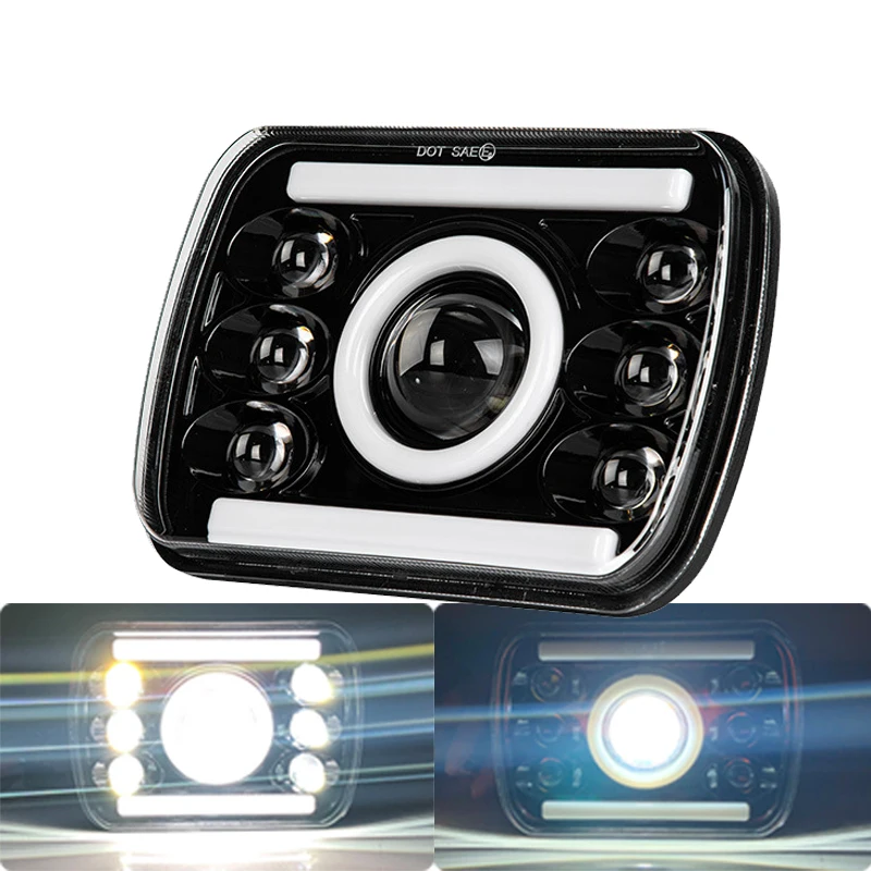 LED Headlights 65W Truck Boat Tractor 12V Trailer Offroad 5x7" Working Light for Car JEEP Land Rover 90/110 Defender 200 300 Tdi images - 1