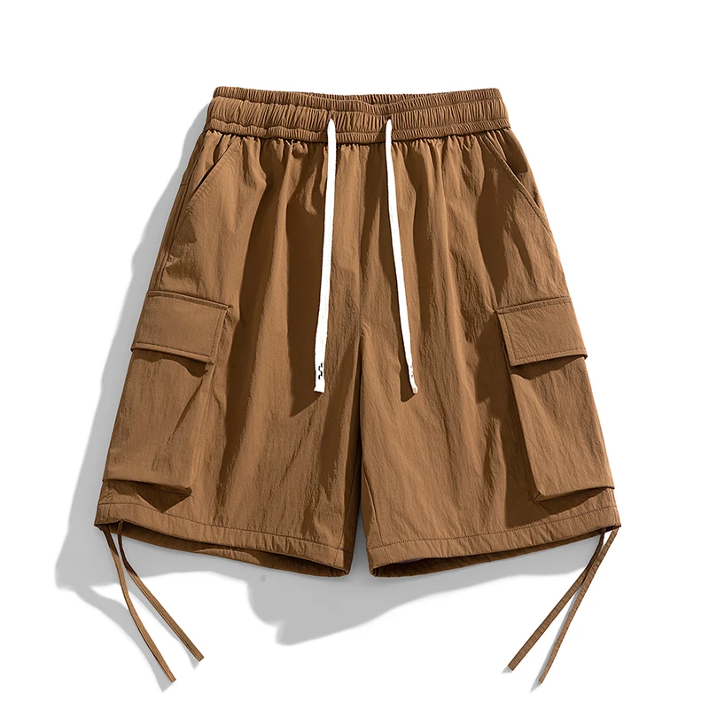 

Summer Oversize Cargo Shorts Pants Men Ribbons Short Trousers Fashion Korean Streetwear Sportwear Sweatpants Male Plus Size 3XL