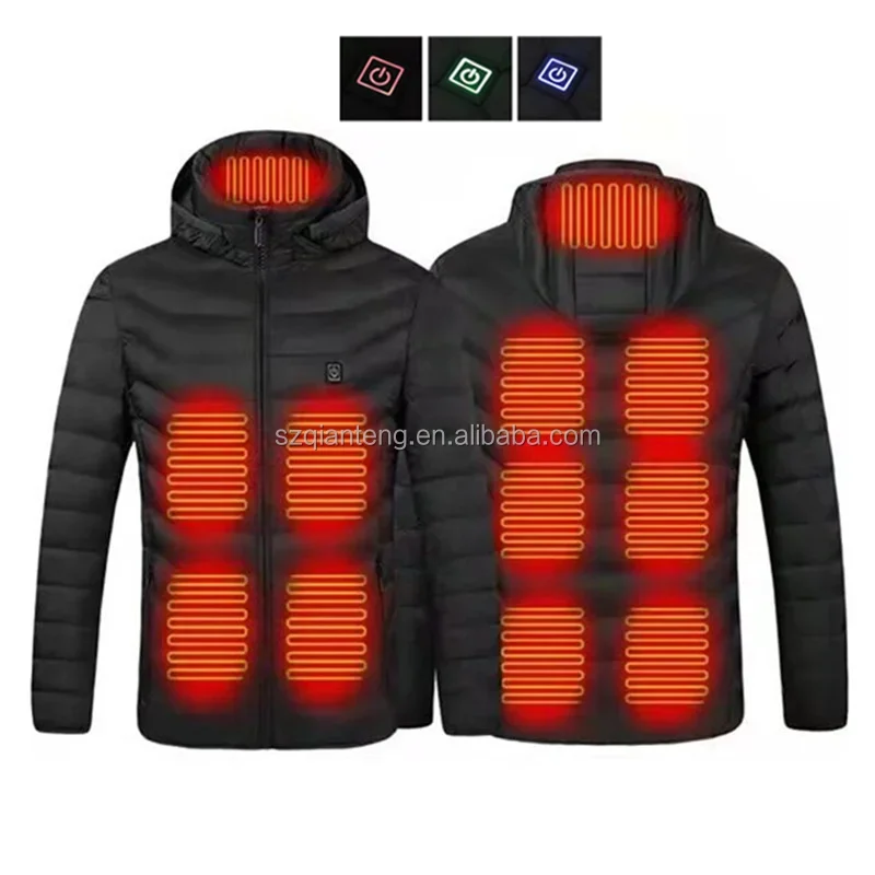 Куртка с капюшоном и подогревом для мужчин женщин машинная стирка