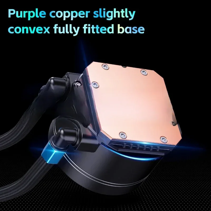 Черный жидкостный охладитель процессор 360 мм Aio водяной PWM ARGB AM4 AM5 LGA1700 три