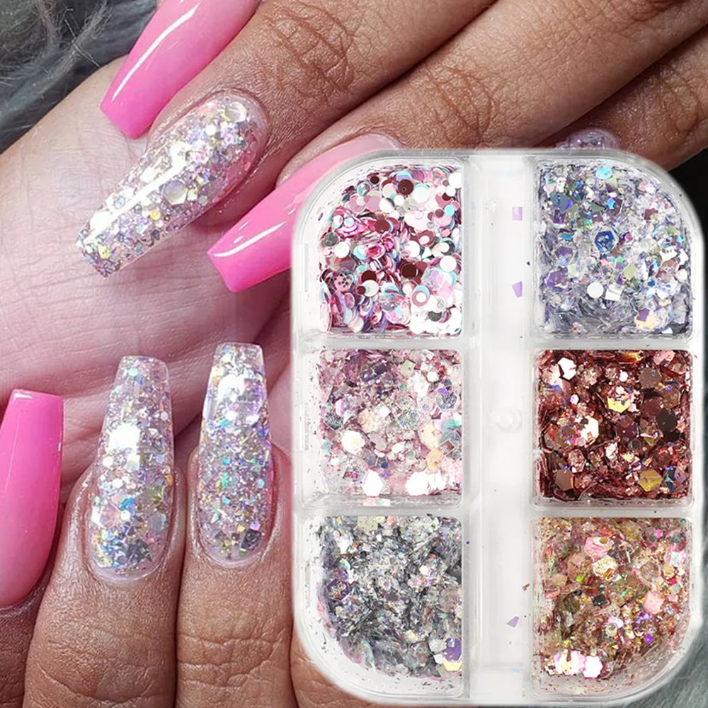 

Aurora Iridescent Opal Nail Glitters Mermaid Chrome Powder Reflective Edelweiss Ice Snow Nails Flakes Gel Polish Decor Nail Art