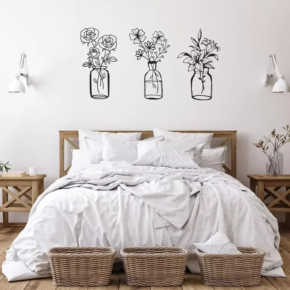 Набор Из 3 Предметов Металлический Настенный Декор Минималистичный Тюльпан