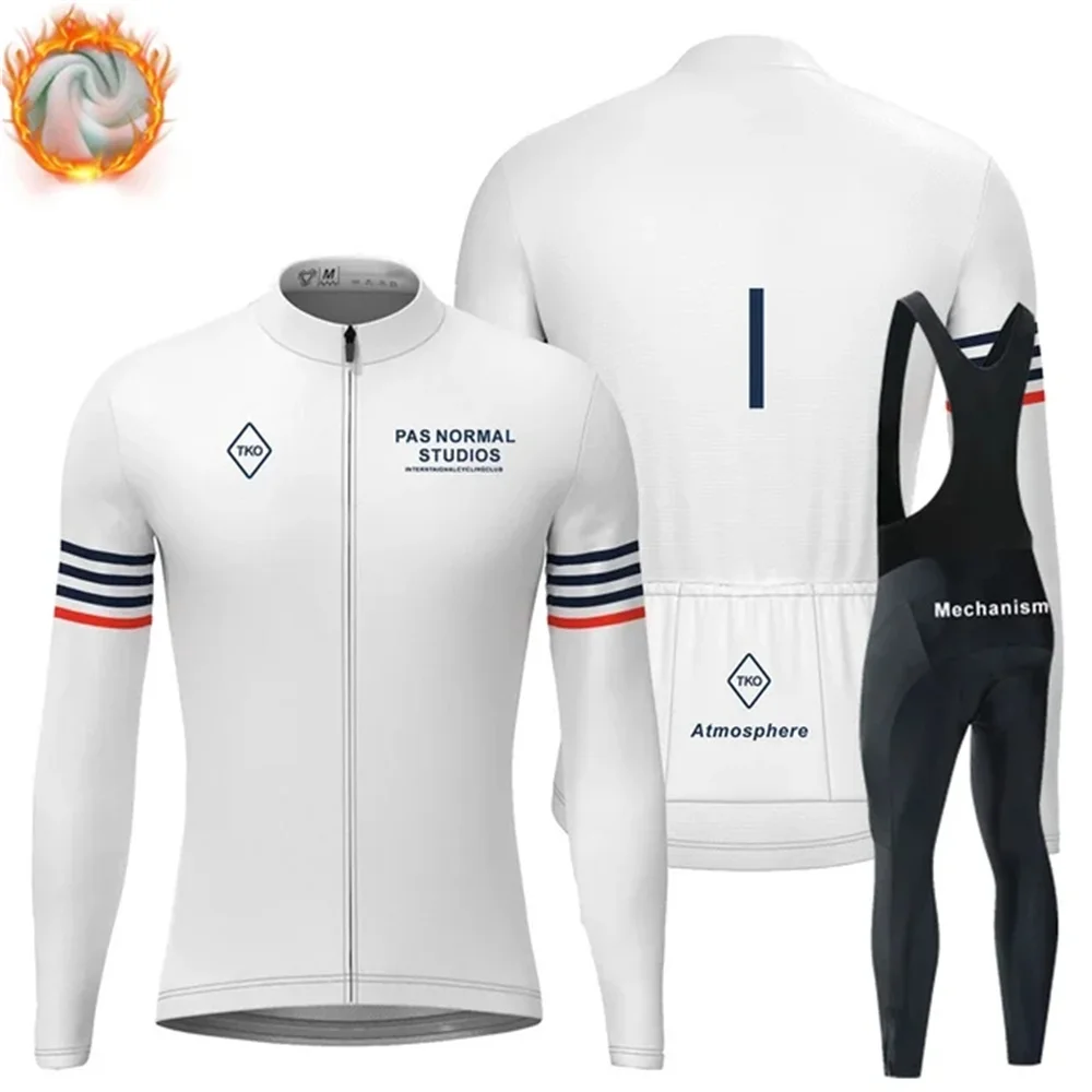 

New 2024 Pns Wielertrui Team Bicycle Winter Thermische Fleece Lange Mouwen Set Ropa Ciclismo Fiets Triathlon Fietsen Set Bike