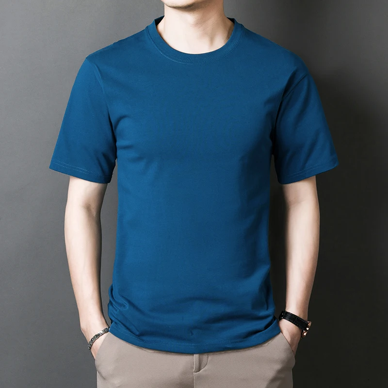 

Cotton Short-SleeveTT-shirt Men's Loose Shoulder Business Short SleeveTT-shirt High Quality Cotton Short Sleeve12Color Plus Size