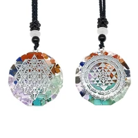 seven chakras necklace orgonite balance energy orgone natural stone pendant healing reiki 7 chakra pendant necklace jewelry