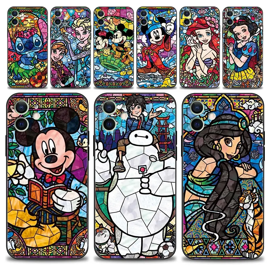 Mickey Minnie Mouse And Princess Painting Art Phone Case For Apple iPhone 13 12 11 Pro Max 13Mini XS Max XR X 7 8 6 6S Plus SE
