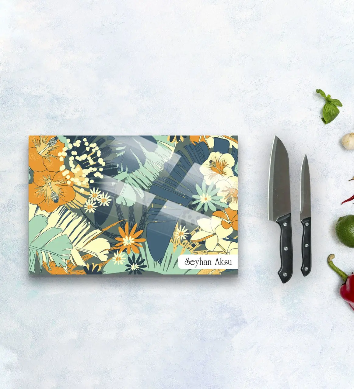 

Personalized glass cutting and presentation tray 20x30cm Model 18