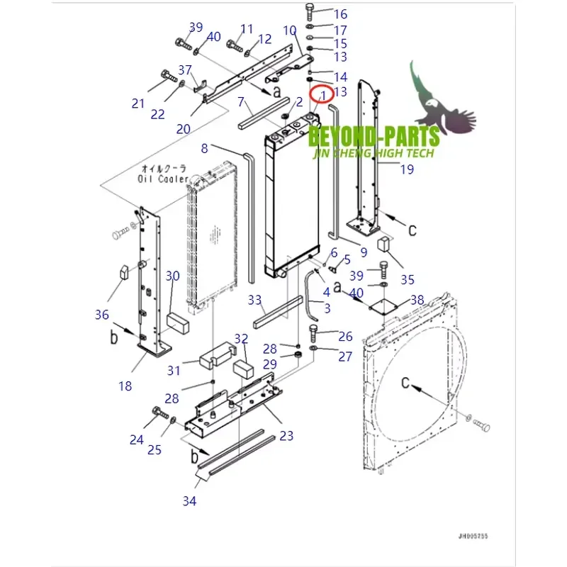 Радиатор для экскаватора PC490-10, номер детали 208-03-41111 (art.: 3920db402159c) - 3920db402159c