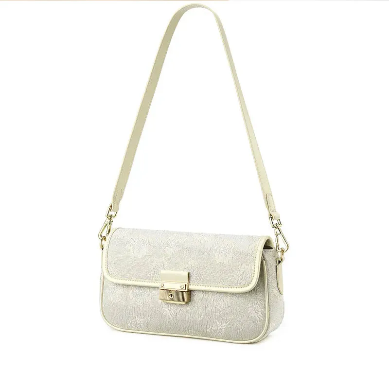 Oblique small bag female 2023 new qp100 fashion women's bag shoulder bag Chinese style white collar small square bag