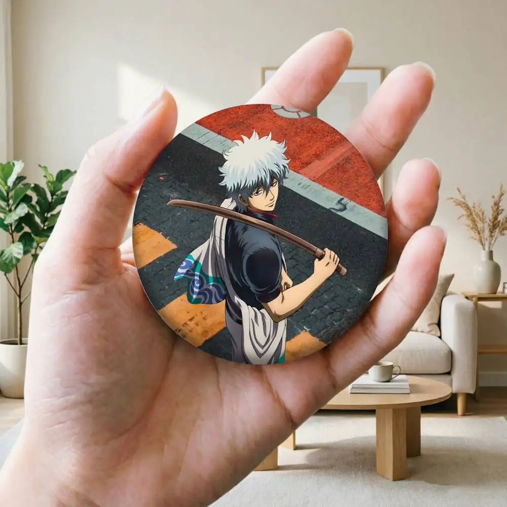 Фото Броши и значки A-Anime Gintama Sakata Gintoki 25 мм, 32 мм, 44 мм, 58 мм, 75 мм для аксессуаров и подарков №5
