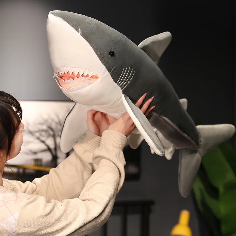 Мягкая игрушка большого размера плюшевая имитация акулы мягкие игрушки плюшевые