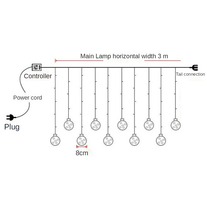 СВЕТОДИОДНАЯ Гирлянда-занавеска С Санта-Клаусом снеговиком шар для желаний