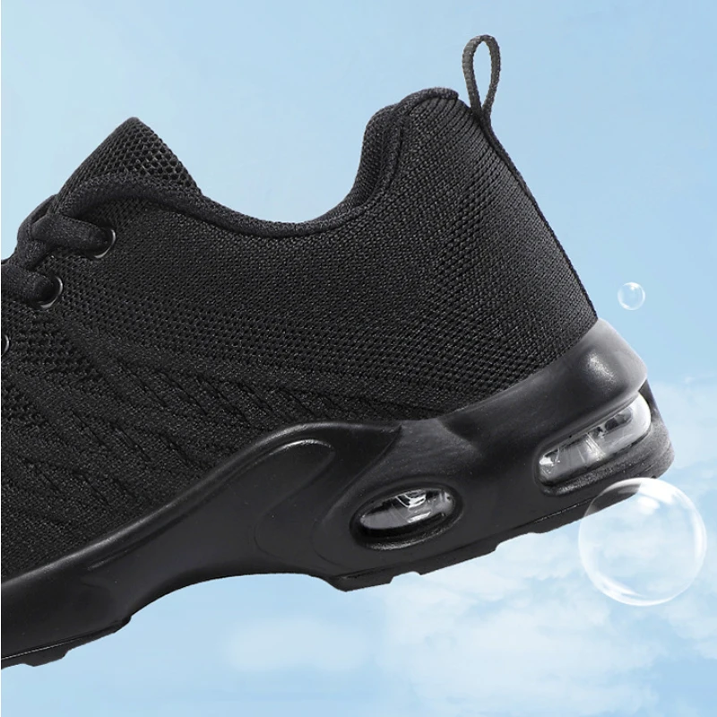Women Sports Shoes Air Cushion Decompression Outdoor Hiking Shoes Wear-resistant Lace-Up Athletic Shoes Flat Casual Dance Shoes