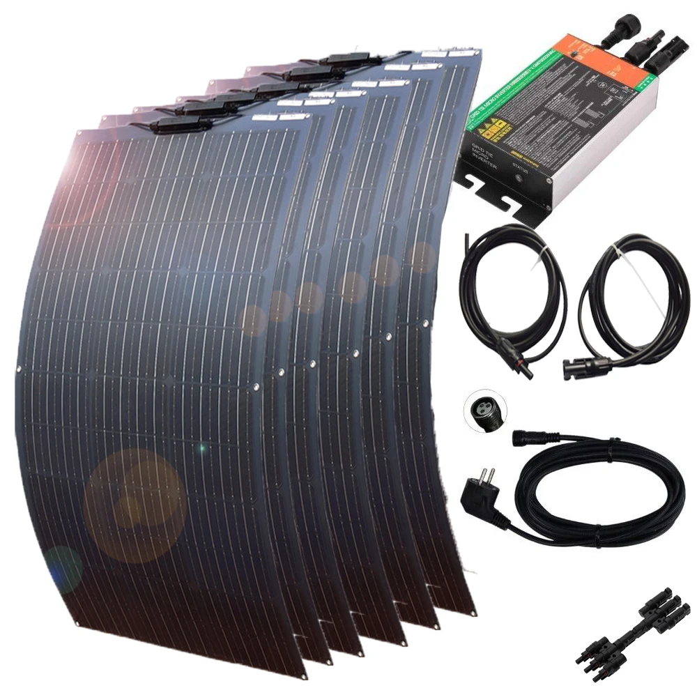 

Solar Grid Tie Micro Photovoltaic Solar Panel 200W 400W 600W, inverter 300W 600W 220V 230V Balcony power station complete outlet