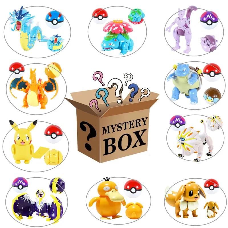 Японские Аниме фигурки загадочная коробка счастливая сумка Пикачу Дженни