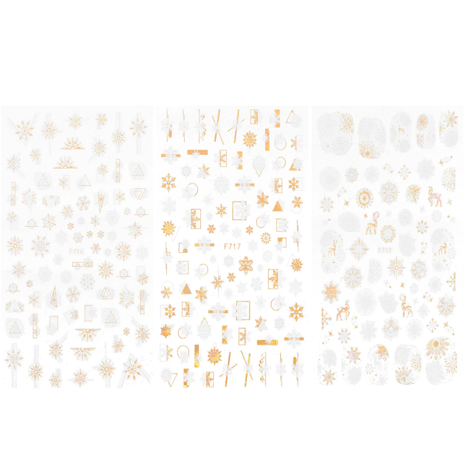 

12 Sheets Nail Snowflake Holiday Festival Xmas Decals Nail Supplies Nail Decoration