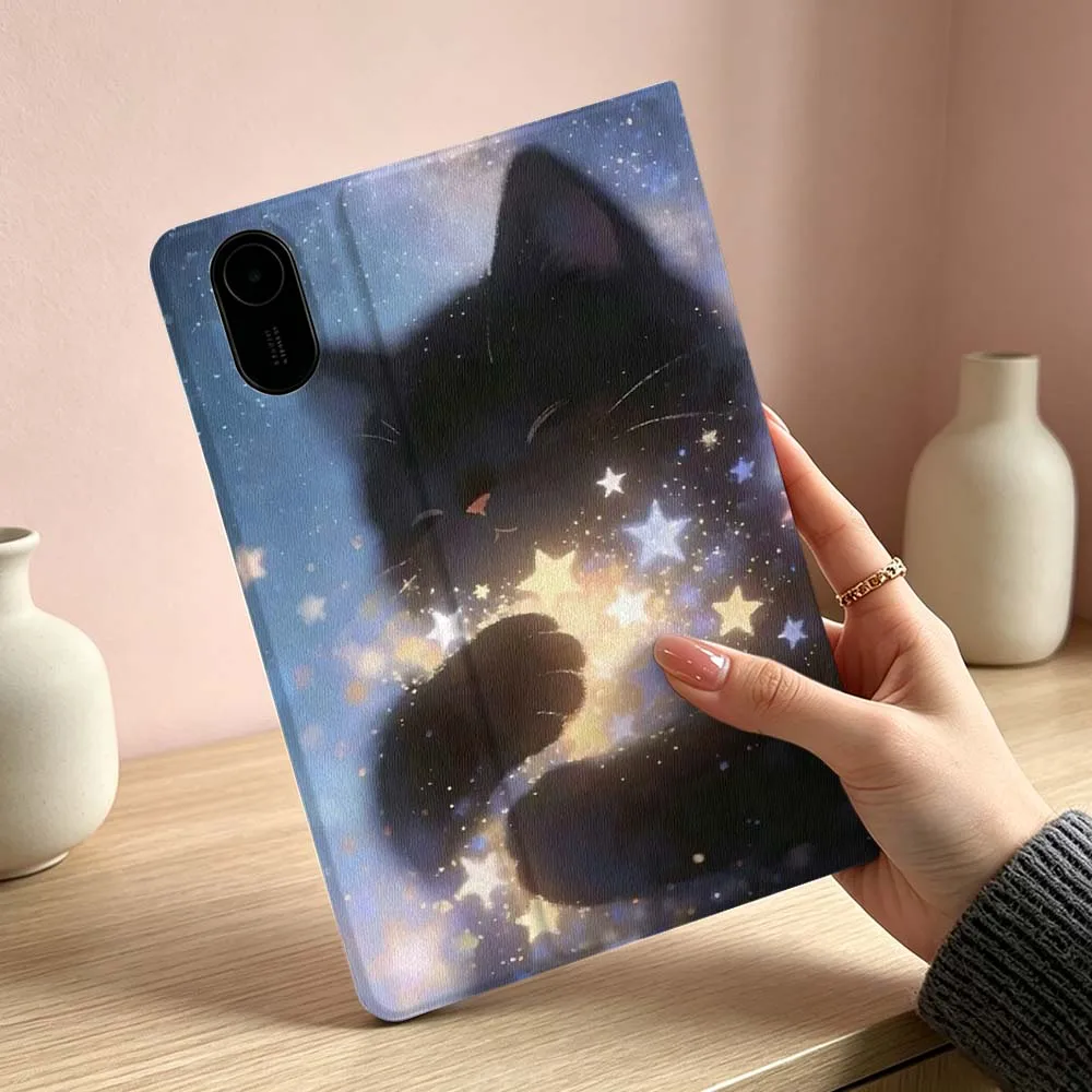 Мягкий чехол с рисунком черного кота для Xiaomi Redmi Mi Pad 8 7 6 5 4 2 SE K Pro Max Ultra Poco Pad, складной чехол для планшета (art.: 3920dbae02ae1) - 3920dbae02ae1