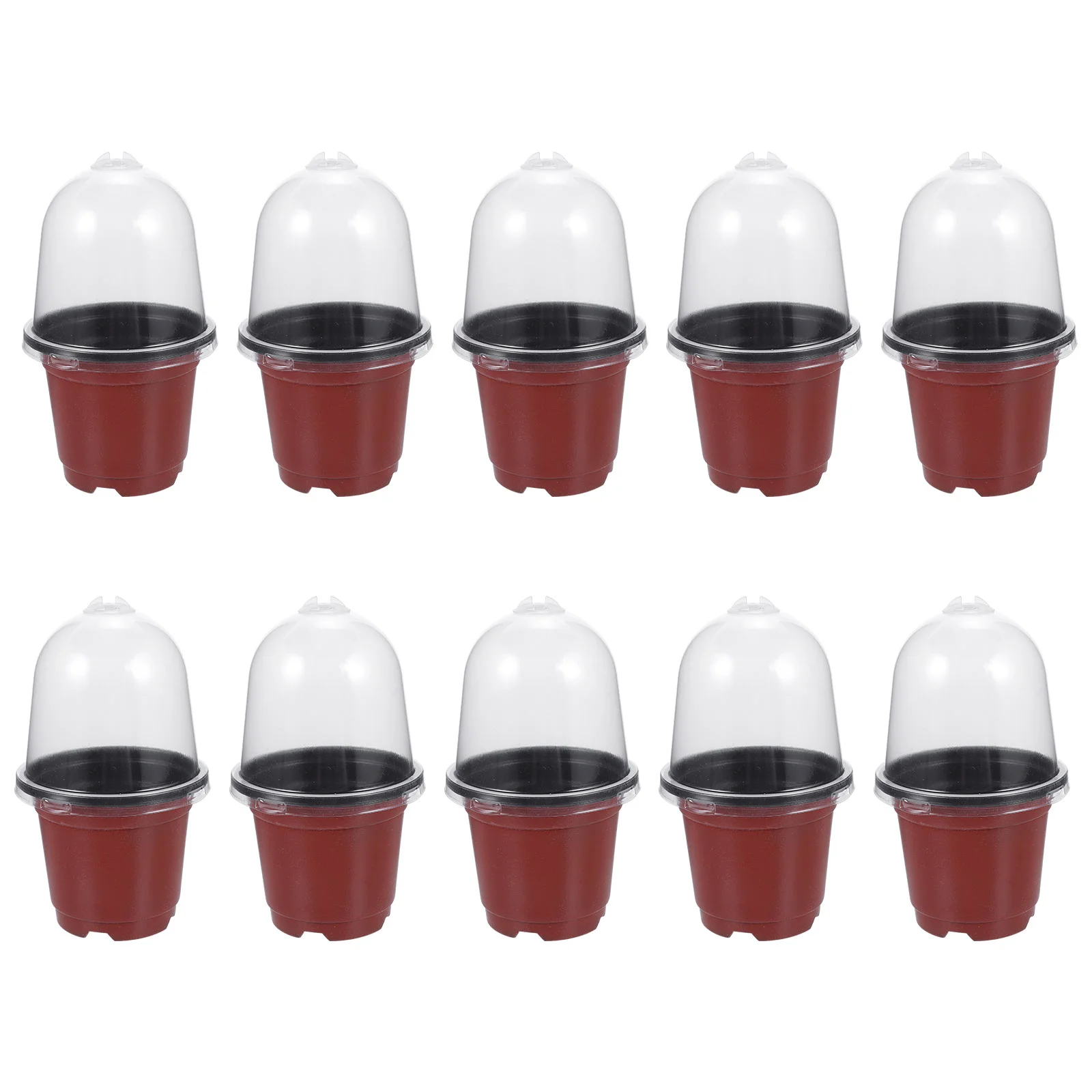 10 комплектов комнатных горшков для рассады с крышкой цветочных биоразлагаемых