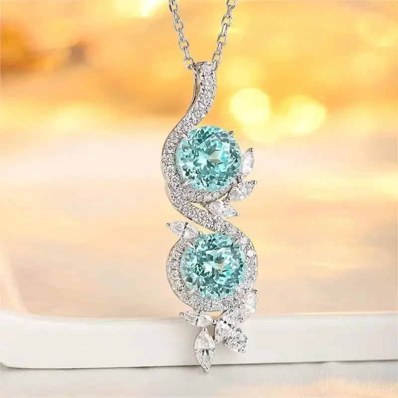 Модное колье с сапфировым кулоном 7 03 карат из серебра 925 пробы