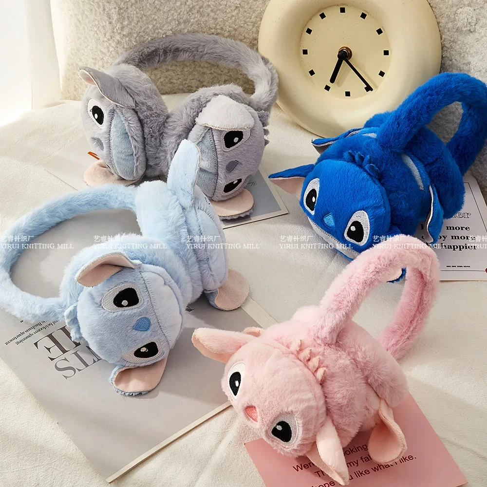 Наушники Disney Stitch зимние детские теплые наушники с мультяшной строчкой защита от
