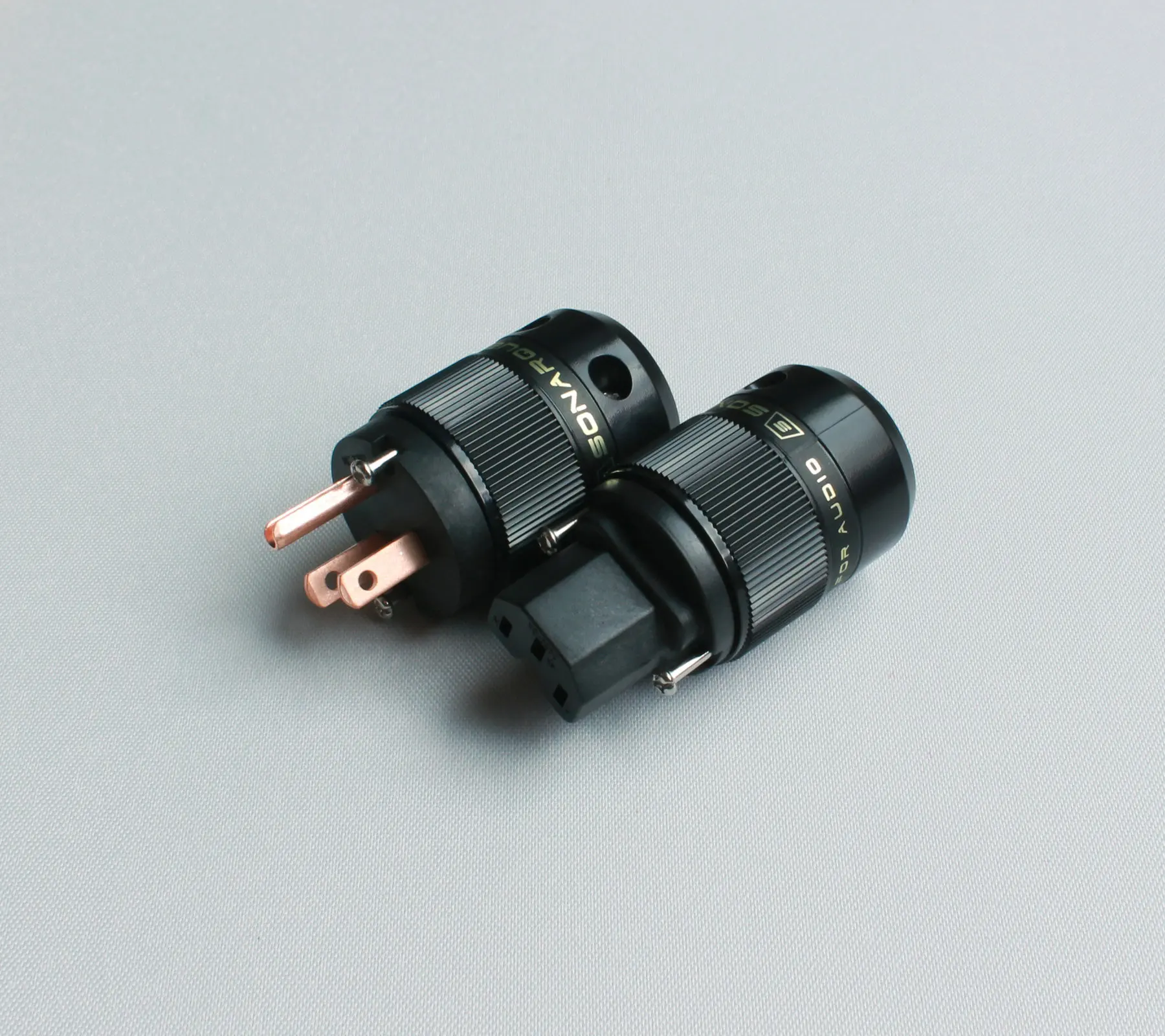 

SONARQUEST Power Plug SE-RP(B) + SE-RC(B) Red Copper HIFI US Male & Female IEC High Quality Diy Connector